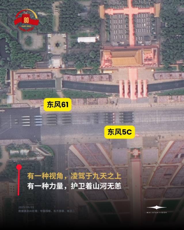震撼！从500公里外的太空看阅兵现场的国之重器