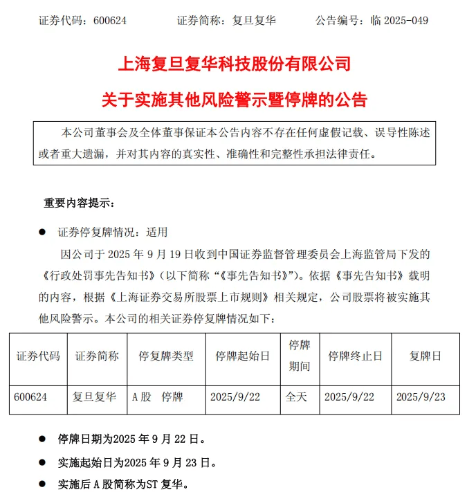 停牌!600624,将被ST